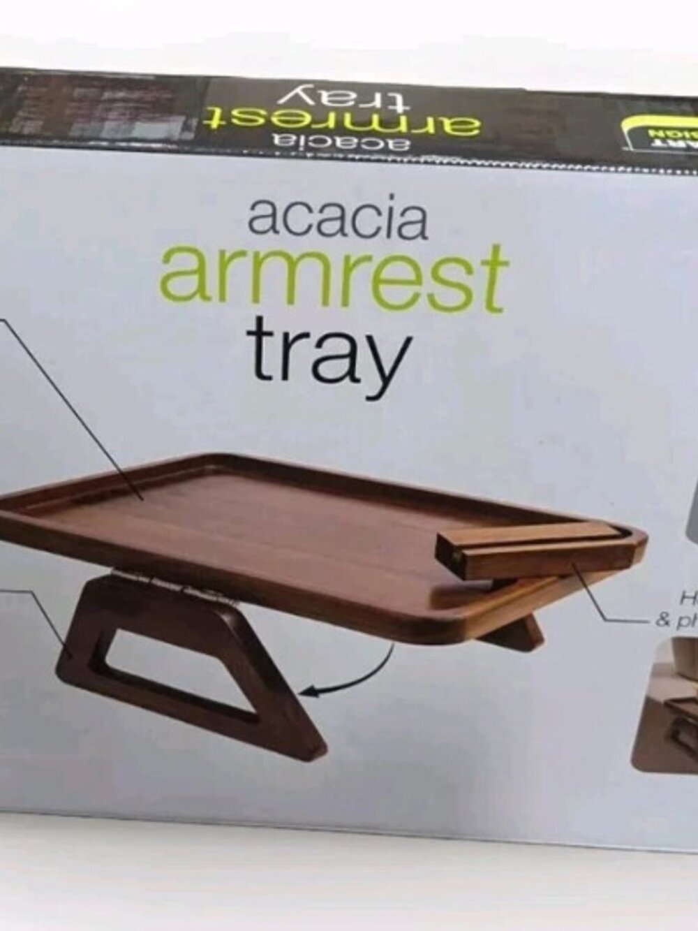 Smart Design Acacia Wood Armrest Tray - Picture 4 of 4